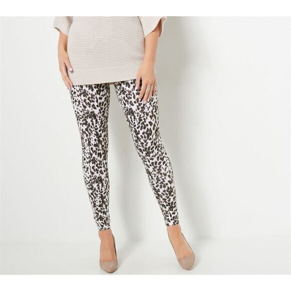 WOMEN WITH CONTROL NEW $59 Printed Pull-On Ankle Leggings in Animal Small‎ - Picture 1 of 2
